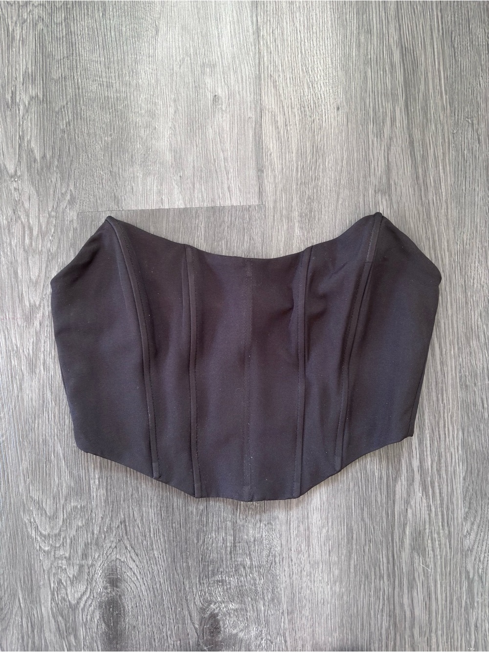 White Fox Boutique Black Strapless Corset Top